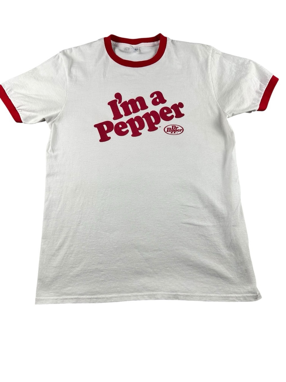Dr Pepper I’m a Pepper Ringer T Shirt Retro Soda Graphic Tee Red White M - Picture 2 of 12